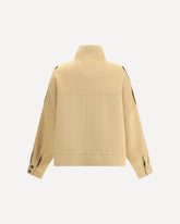 Double Wool-blend fabric Caban with high collar - BEIGE | Base Blu