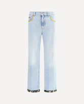Floral edge Jeans - LIGHT BLUE | Base Blu
