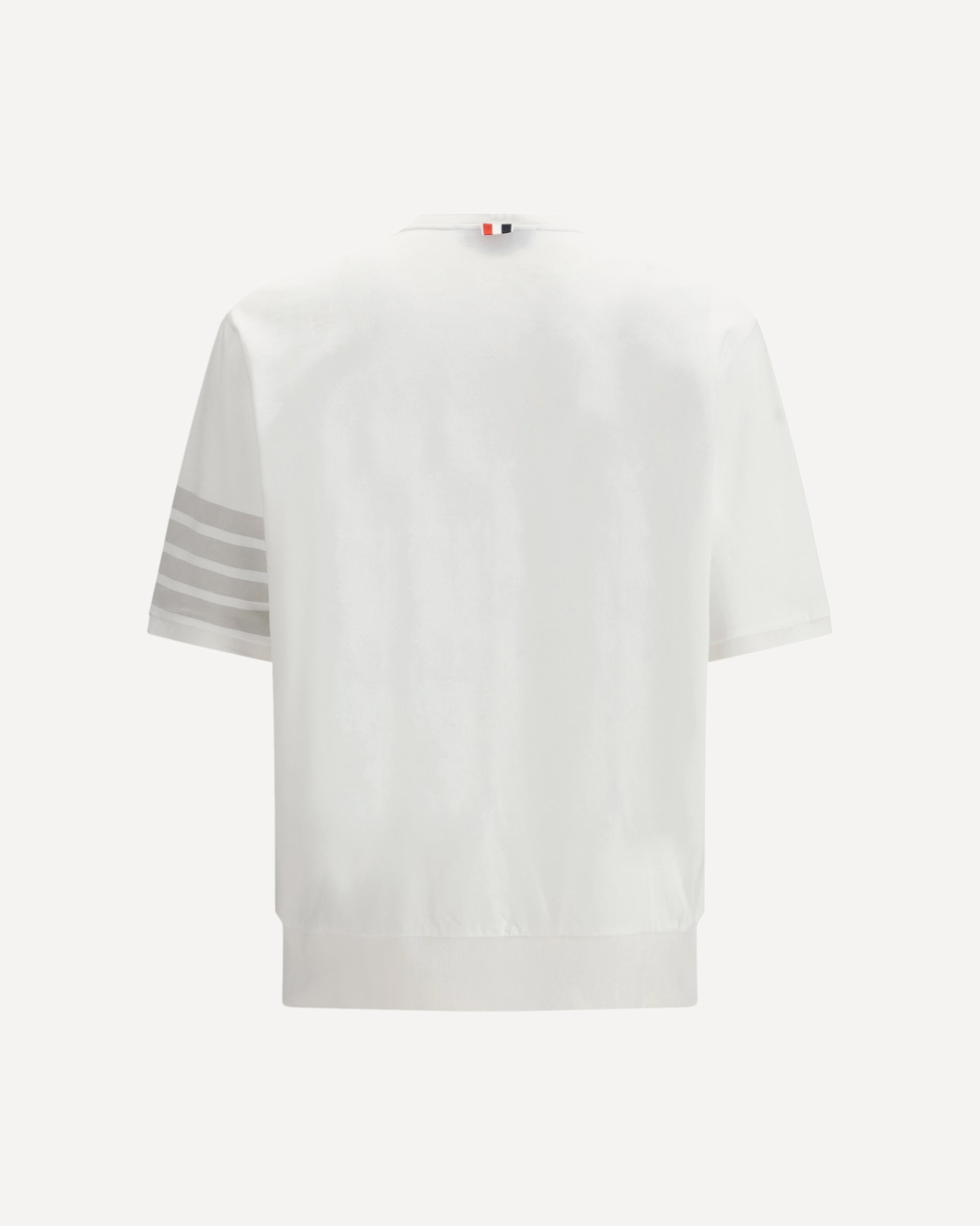 THOM BROWNE 4-Bar cotton jersey T-shirt WHITE | Base Blu