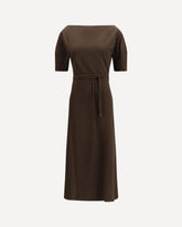 Boat neck Dress - BROWN | Base Blu