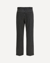 Striped wool and cotton Pant - BLACK | Base Blu