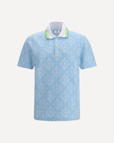All-over jacquard monogram pattern Polo - LIGHT BLUE | Base Blu