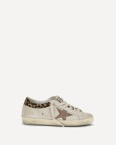 Sneakers Super Star con talloncino in cavallino leopardato - BIANCO | Base Blu