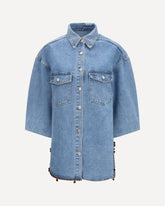 Giacca in denim con dettagli paillettes - AZZURRO | Base Blu