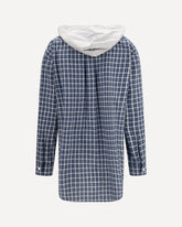 Checked Hooded Shirt - BLUE | Base Blu