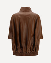 Bomber in pelle di agnello - MARRONE | Base Blu