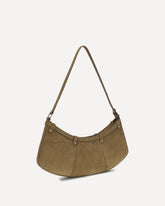 Large Pocket Body Shoulder Bag in suede - BEIGE | Base Blu