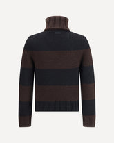 Striped Wool-Blend Turtleneck - BROWN | Base Blu