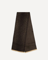 Sciarpa in lana leopardata con Monogram - MARRONE | Base Blu
