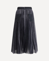 Denim plissè midi Skirt - BLACK | Base Blu