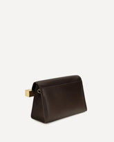 Rond Carré leather Shoulder Bag - BROWN | Base Blu