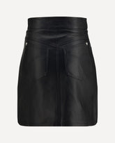 Minigonna in pelle con zip - NERO | Base Blu