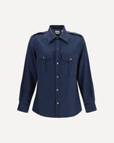 Wool Shirt with patch pockets - BLUE | Base Blu
