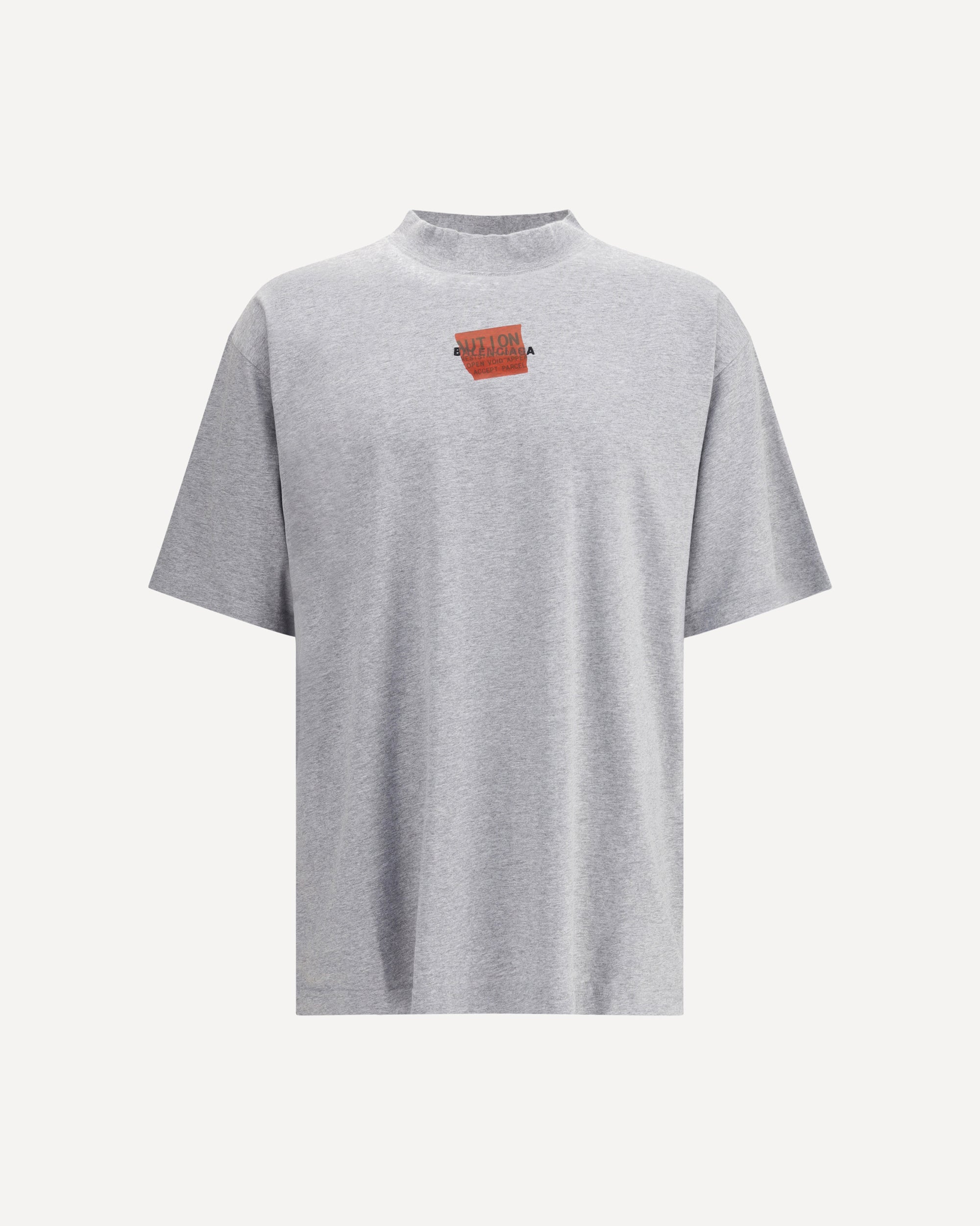 BALENCIAGA T-Shirt with taped Balenciaga back motif GREY