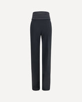 Pantaloni con fascia a vita alta in raso - NERO | Base Blu