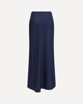 Silk twill A-line maxi Skirt - BLUE | Base Blu