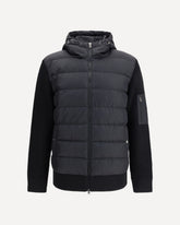 Quilted Bomber Jacket with Wool Sleeves - BLACK | Base Blu