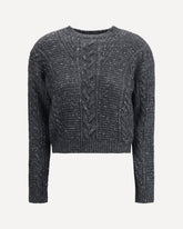 Cropped boxy Sweater in alpaca - GREY | Base Blu