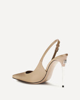 Satin Slingback Pumps - BEIGE | Base Blu