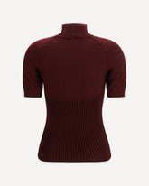 Rib Wool Top - BORDEAUX | Base Blu