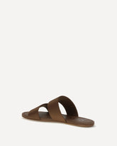 Sandali a doppia banda in satin - MARRONE | Base Blu