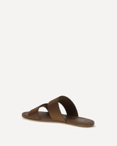 Sandali a doppia banda in satin - MARRONE | Base Blu
