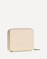 Leather zip-around Wallet - BEIGE | Base Blu