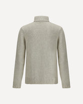 Braided-knit Turtleneck Sweater - GREY | Base Blu