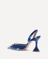 Begum velvet Slingback Sandals - BLUE | Base Blu