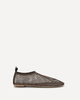 Ballerine alte in tessuto a rete - MARRONE | Base Blu