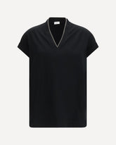 T-Shirt with embellishments - BLACK | Base Blu