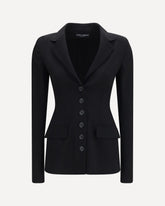 Stretch wool single breasted Jacket - BLACK | Base Blu