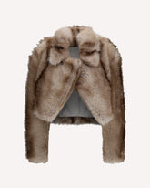 Quantum short faux fur Jacket - GREY | Base Blu