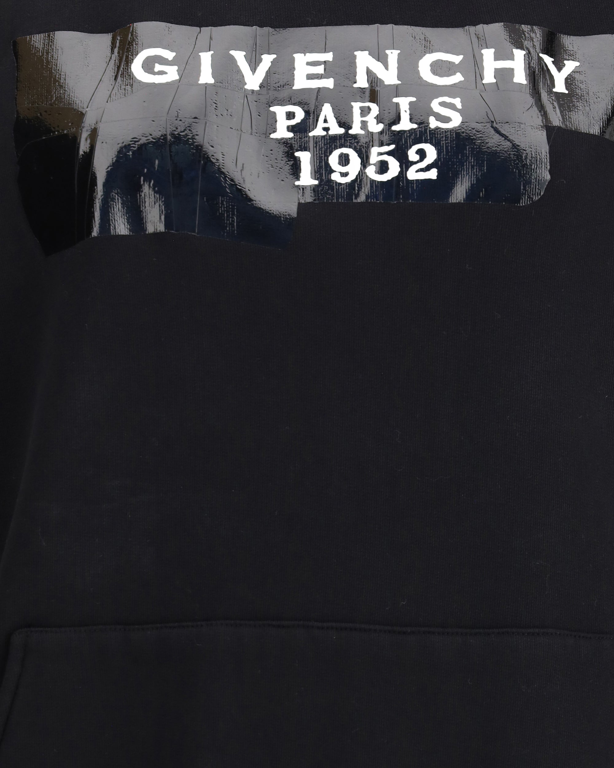 GIVENCHY Gauzy fabric Hoodie with givenchy tape BLACK | Base Blu