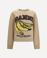 Wool graphic Sweater - BEIGE | Base Blu