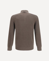 Long-sleeve knit Polo Shirt - BROWN | Base Blu