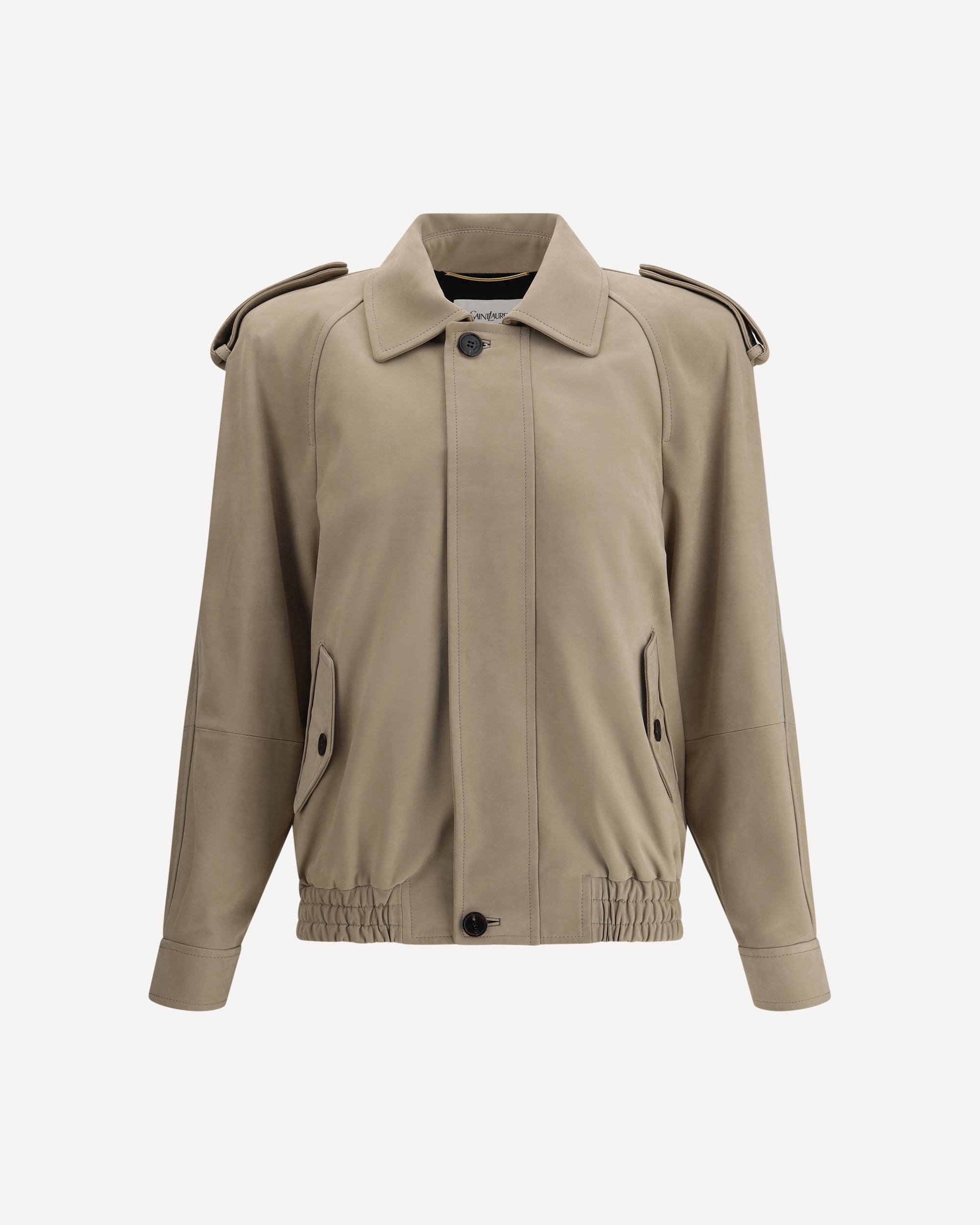 SAINT LAURENT Suede bomber Jacket BEIGE | Base Blu