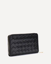 Intrecciato zippered Wallet - BLACK | Base Blu