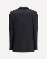 Single-breasted Wool drill Jacket - BLACK | Base Blu