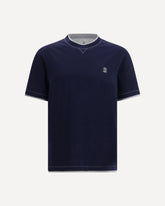 T-shirt in cotton with a logo - BLUE | Base Blu
