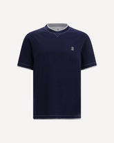 T-shirt in cotton with a logo - BLUE | Base Blu