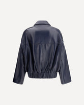 Owey leather Jacket - BLUE | Base Blu