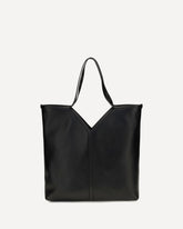 Large Y leather Tote Bag - BLACK | Base Blu
