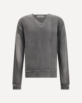V neck Grey Sweater - GREY | Base Blu