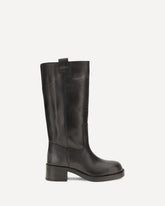 Stivali alti Sajan Vintage in pelle - NERO | Base Blu