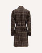 Check cotton shirt Dress - BROWN | Base Blu