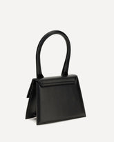 Le Chiquito medium leather Top Handle Bag - BLACK | Base Blu