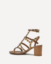 Leather Rockstud Sandals - BEIGE | Base Blu