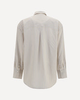 Oversized striped Shirt in cotton - BEIGE | Base Blu