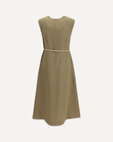 V-neck belted Dress - GREEN | Base Blu